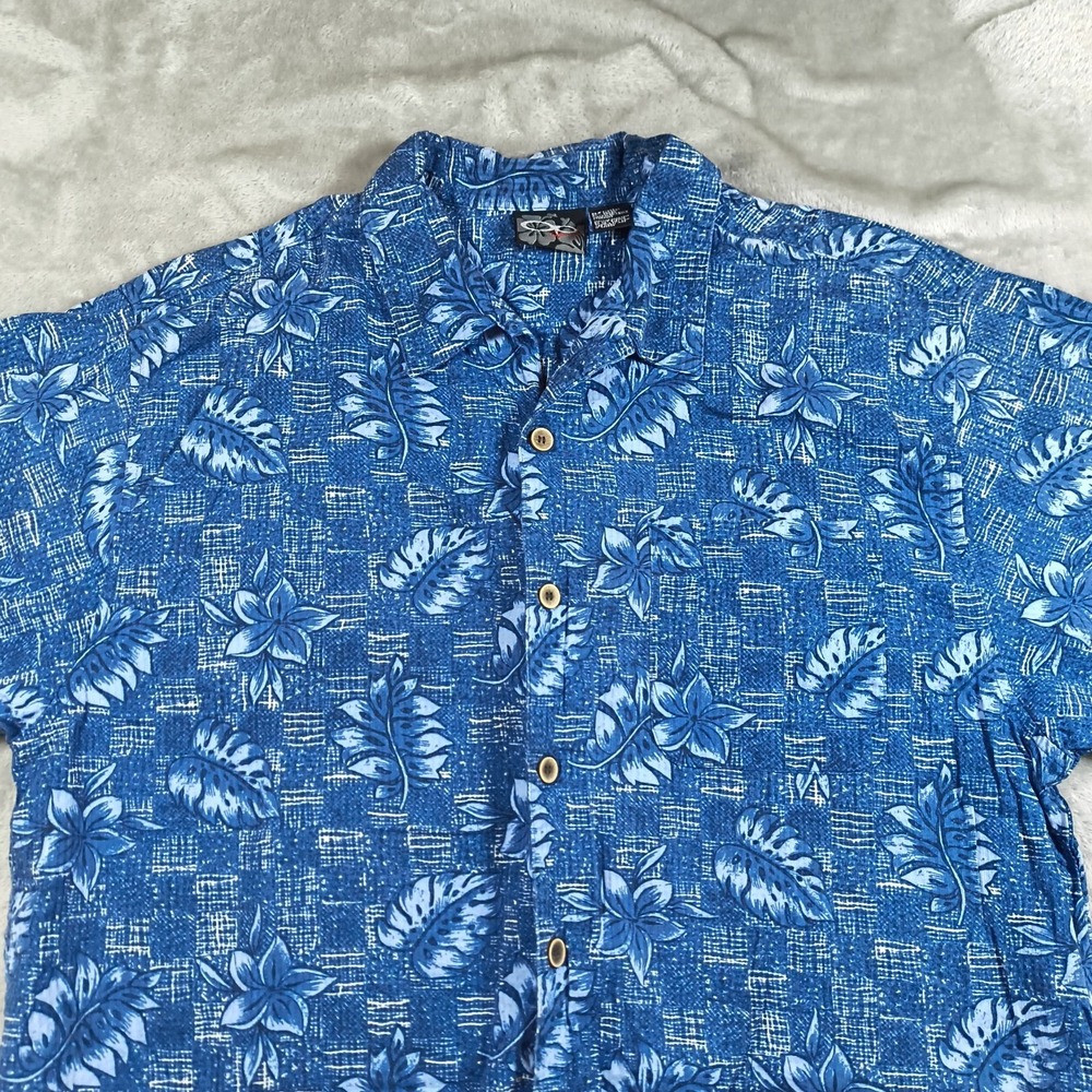 Vintage Ocean Pacific OP Hawaiian Shirt Mens Large Button Up Floral Aloha Surf